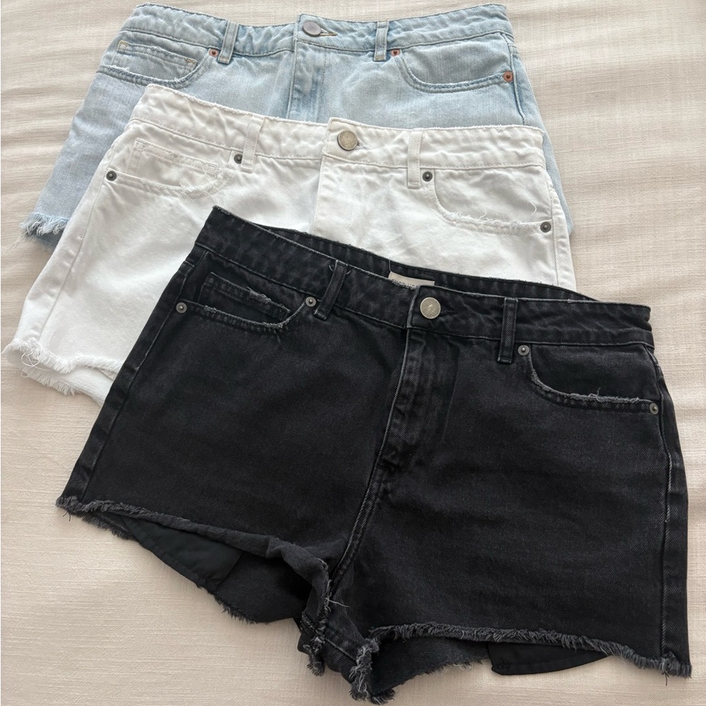 ASOS Jean Shorts - black white denim
